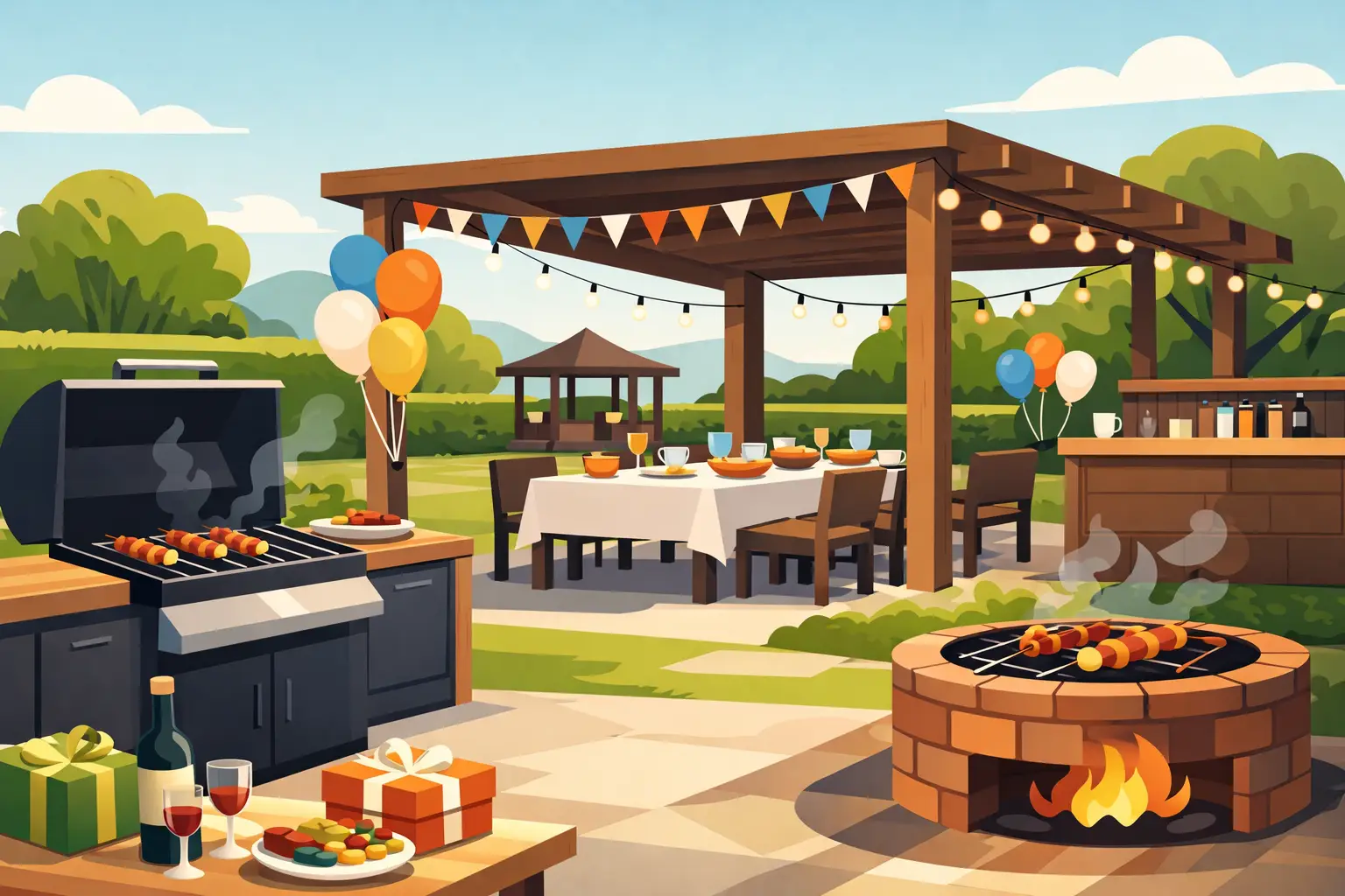 Locatie cu grill pentru aniversare reusita