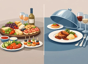 Platouri festive versus meniu servit